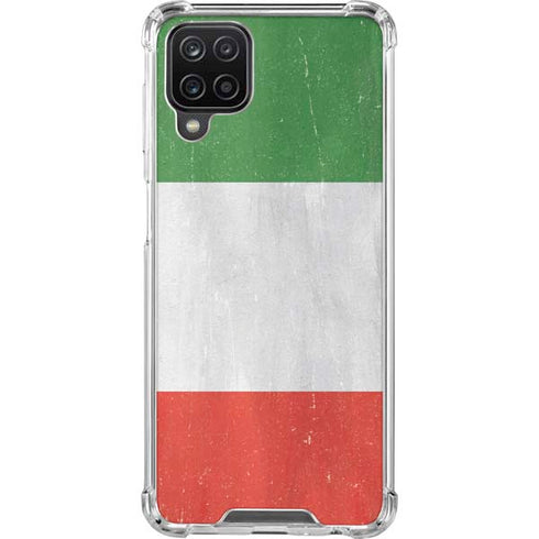 Italy Flag Distressed Galaxy A12 Clear Case